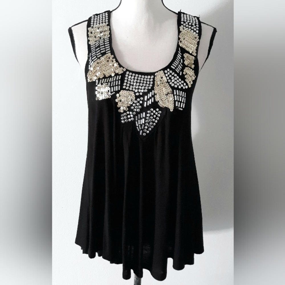 Living Doll Gold Sequin Swing Top